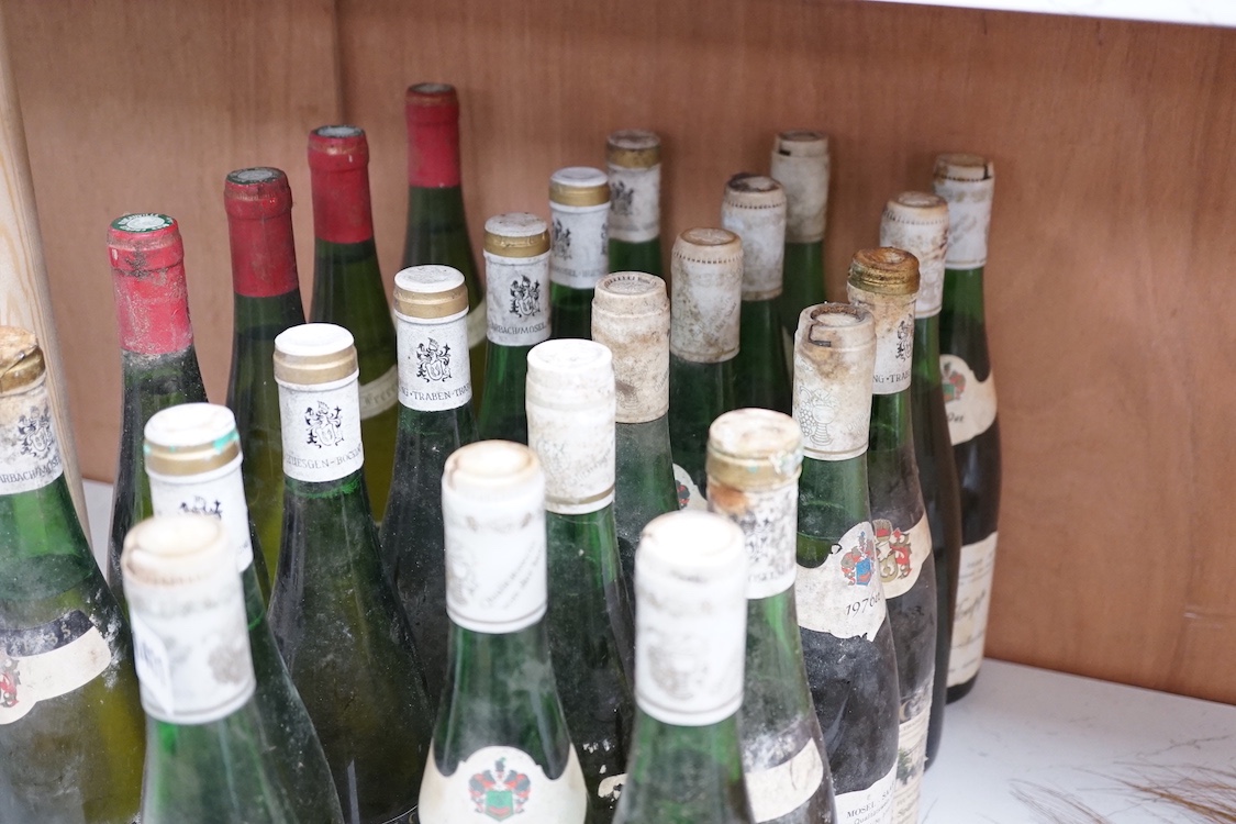 Mosel white wines - Ayler Kupp Riesling Auslese and Spatlese, Huegesen Bernkasteler Kurfurstlay Auslese, 1976 and 1979 and four bottles of Bott Freres Tokay d’ Alsace 1989 (24)